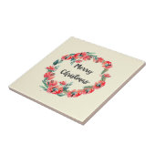 Vrolijk kerstrood flesje Waterverf Wreator Tegeltje (Zijkant)