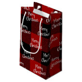 Vrolijk kerstrood gebuffel klein cadeauzakje (Achterkant Gekanteld)