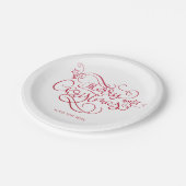 Vrolijk kerstrood glitter script Typografie Papieren Bordje (Gekanteld)