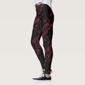 Vrolijk kerstrood glitter zwarte Leggings (Links)