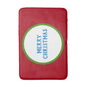 Vrolijk kerstrood groen blauw badmat (Voorkant Verticaal)