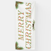 Vrolijk kerstrood, groen en wit gebanner spandoek (Verticaal)