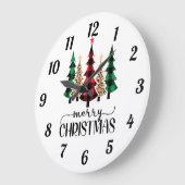 Vrolijk kerstrood-groene en zwarte pietbomen  grote klok (Hoek)