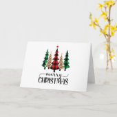 Vrolijk kerstrood-groene en zwarte pietbomen kaart (Gele Bloem)