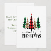 Vrolijk kerstrood groene zwarte paardenstaart (Voorkant / Achterkant)