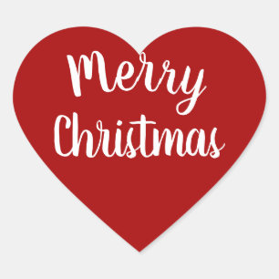 Vrolijk kerstrood hart sticker