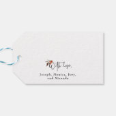 Vrolijk kerstrood Holly Modern script Cadeaulabel (Achterkant Horizontaal)