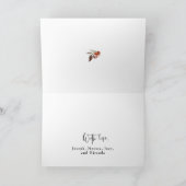 Vrolijk kerstrood Holly Modern Script Holiday Ca Kaart (Binnen)