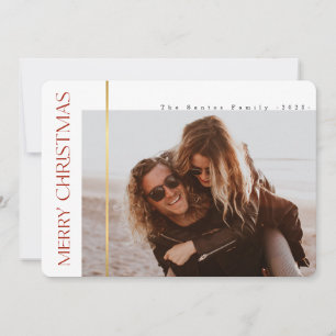 Vrolijk kerstrood kalligrafie Elegant 2 Foto Ho Feestdagenkaart