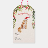 Vrolijk kerstrood kerstkerstcadeau, Labels met cad Cadeaulabel (Achterkant)