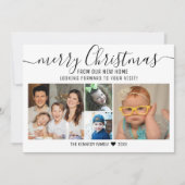 Vrolijk kerstrood met foto 4  aankondiging (Voorkant)