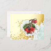 Vrolijk kerstrood met goudolie Briefkaart (Voorkant / Achterkant)