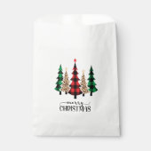 Vrolijk kerstrood met groene vleugels bedankzakje (Voorkant)