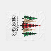 Vrolijk kerstrood met groene vleugels fleece deken (Voorkant (Horizontaal))