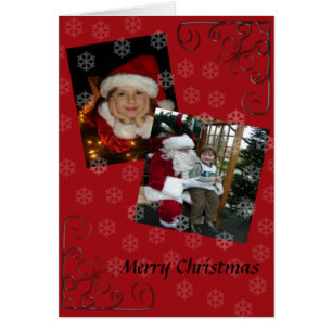 Vrolijk kerstrood met kind en santa