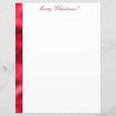 Vrolijk kerstrood satin Chic Metallic Briefpapier (Voorkant)
