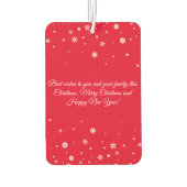 Vrolijk Kerstrood Script 3 Foto's Vakantie Modern Luchtverfrisser (Achterkant)