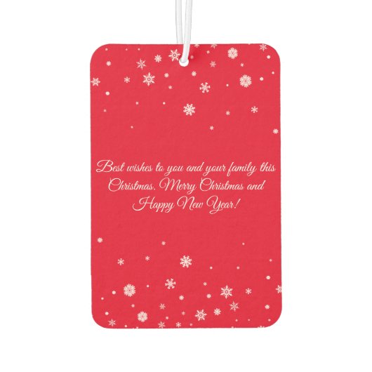 Vrolijk Kerstrood Script 3 Foto's Vakantie Modern Luchtverfrisser (Achterkant)