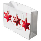 Vrolijk kerstrood sterren versierd met tekst groot cadeauzakje (Achterkant Gekanteld)