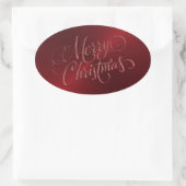 Vrolijk kerstrood Sticker in reliëf (Tas)