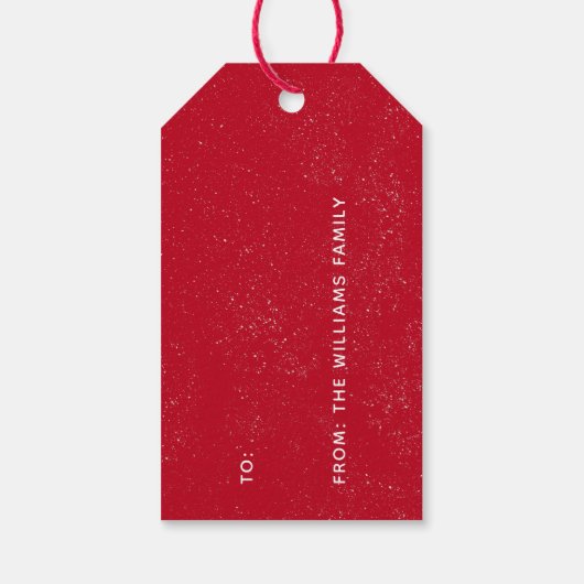 Vrolijk kerstrood Truck Buffalo Pset Cadeaulabel (Achterkant)