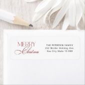 Vrolijk kerstrood typografie retouradres etiket (Insitu)