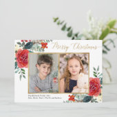 Vrolijk kerstrood waterverf twee foto (Staand voorkant)