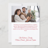 Vrolijk Kerstrood wit moderne fotokaart Feestdagenkaart (Achterkant)