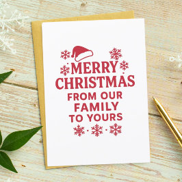 Vrolijk Kerstrood wit moderne fotokaart Feestdagenkaart