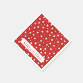 Vrolijk kerstrood-witte Feestdagen Servet (Hoek)