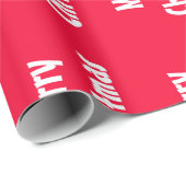 Vrolijk kerstrood Witte Stripes Klassiek Cadeaupapier (Rol Hoek)