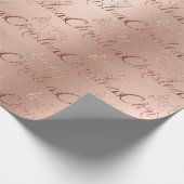 Vrolijk kerstRoos Gold Glitter Script Elegant1 Cadeaupapier (Hoek)