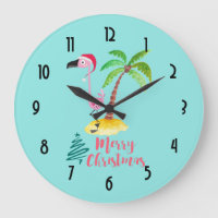 Vrolijk kerstroze flamingo met palmboom