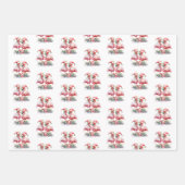 Vrolijk kerstroze flamingo's inpakpapier vel (Voorkant)