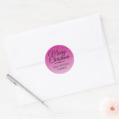 Vrolijk kerstroze glitter ombre Envelope Seal Ronde Sticker (Envelop)