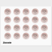 Vrolijk kerstroze glitter ombre Envelope Seal Ronde Sticker (Vel)