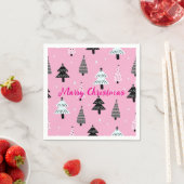 Vrolijk kerstroze kerstdecoratie servet (Insitu)