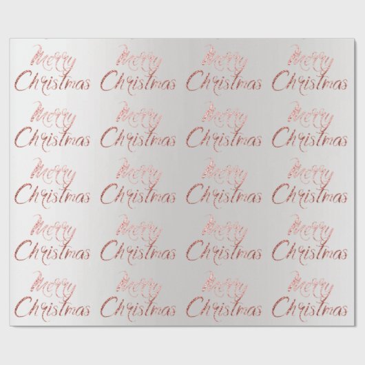 Vrolijk kerstroze roze roodbruin Glitter Blush Gre Cadeaupapier (Vlak)