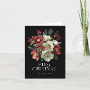 Vrolijk kerstschilderij Helleborus Holiday Design Feestdagen Kaart