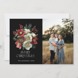 Vrolijk kerstschilderij Helleborus Holiday Design Feestdagenkaart