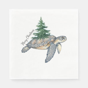 Vrolijk kerstschildpad Zee Servet