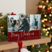 Vrolijk kerstscript 2 Foto Collage Holiday Red