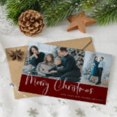 Vrolijk kerstscript 2 Foto Collage Holiday Red