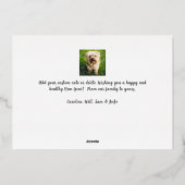 Vrolijk kerstscript 2 foto's Gold Folie Uitnodiging (Achterkant)