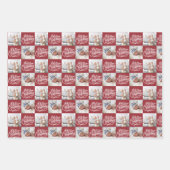 Vrolijk kerstscript 6 Foto Gold Red Roze Inpakpapier Vel (Voorkant 2)