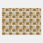 Vrolijk kerstscript 6 Foto Gold Red Roze Inpakpapier Vel (Voorkant)