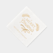 Vrolijk kerstscript Corporate Personalized Folie Servetten (Rechts)