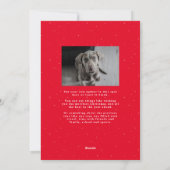 Vrolijk kerstscript eenvoudige rode foto feestdagenkaart (Achterkant)