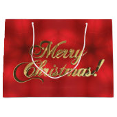 Vrolijk kerstscript Faux Gold Foil Elegant Red Groot Cadeauzakje (Voorkant)