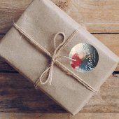 Vrolijk Kerstscript Foto Aangepast Ronde Sticker